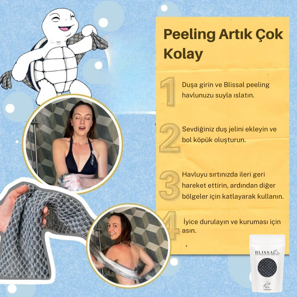 Blissaltr - Antibakteriyel Peeling Duş Havlusu